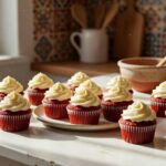 Cupcakes red velvet con frosting de queso crema