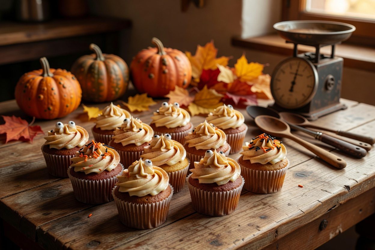 Cupcakes de calabaza y especias para Halloween